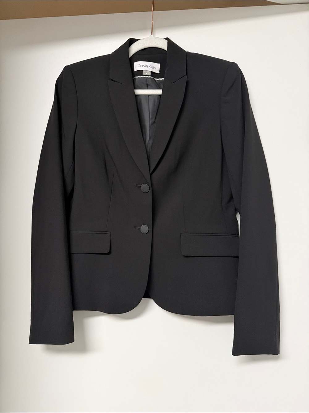 Calvin Klein Black Women's Two-Button Tailored Blazer
